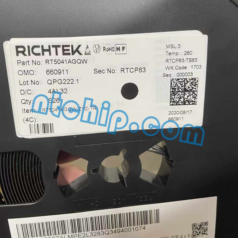 Richtek RT5041AGQW Original Reel Label Richtek RT5041AGQW Original Reel Label