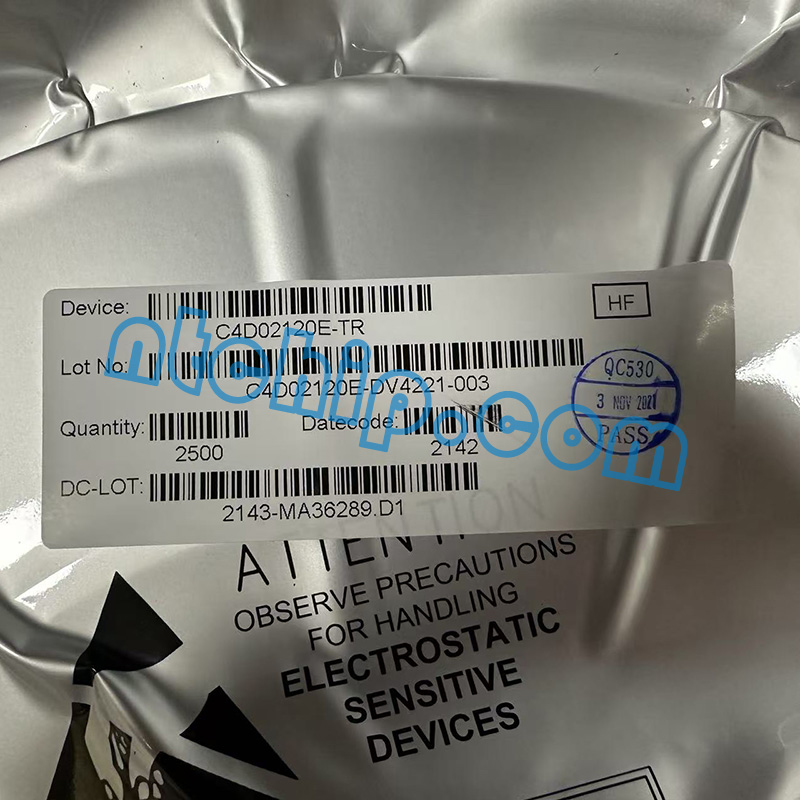 Cree Wolfspeed C4D02120E-TR Package Original Label Cree Wolfspeed C4D02120E-TR Package Original Label