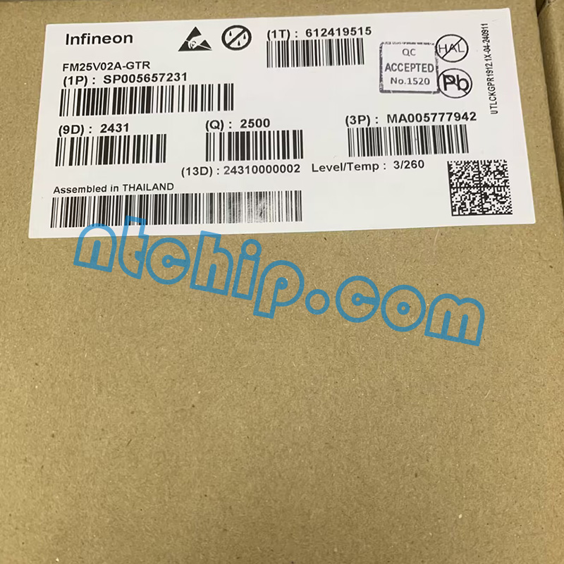 Infineon Technologies FM25V02A-GTR Package Original Label Infineon Technologies FM25V02A-GTR Package Original Label