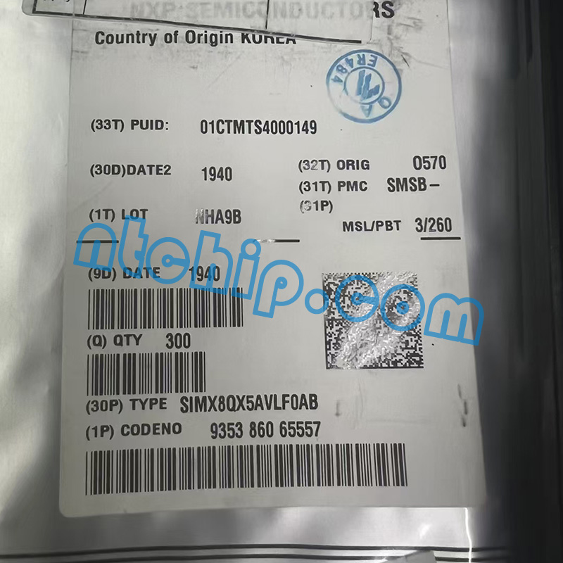 Freescale Semiconductor Inc. SIMX8QX5AVLF0AB Package Original Label Freescale Semiconductor Inc. SIMX8QX5AVLF0AB Package Original Label