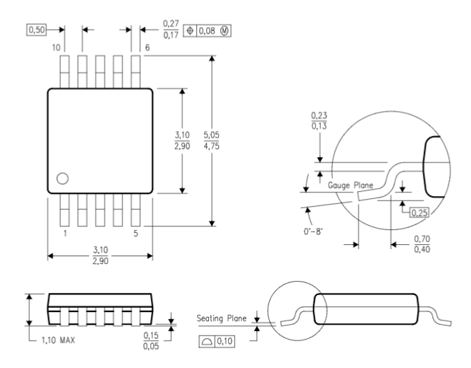 Texas Instruments LM4911QMMX/NOPB Package Dimensions