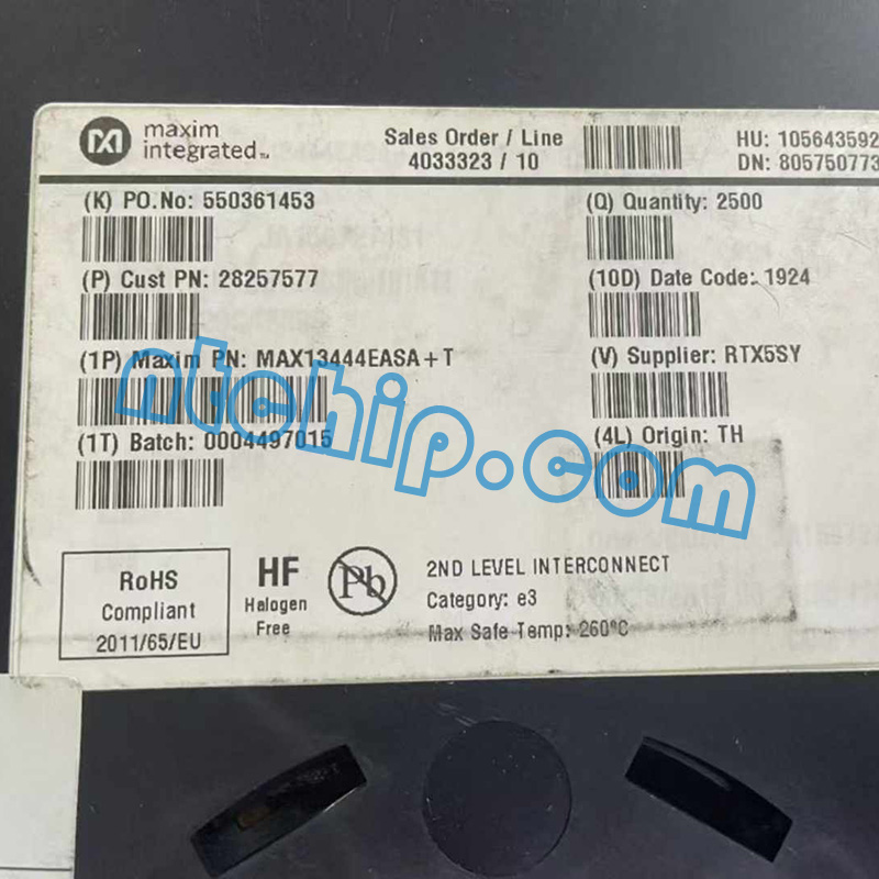 Maxim Integrated MAX13444EASA+T Original Reel Label Maxim Integrated MAX13444EASA+T Original Reel Label