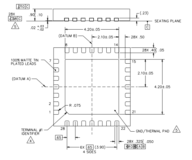 TRIQUINT AH202-F Package Dimensions TRIQUINT AH202-F Package Dimensions