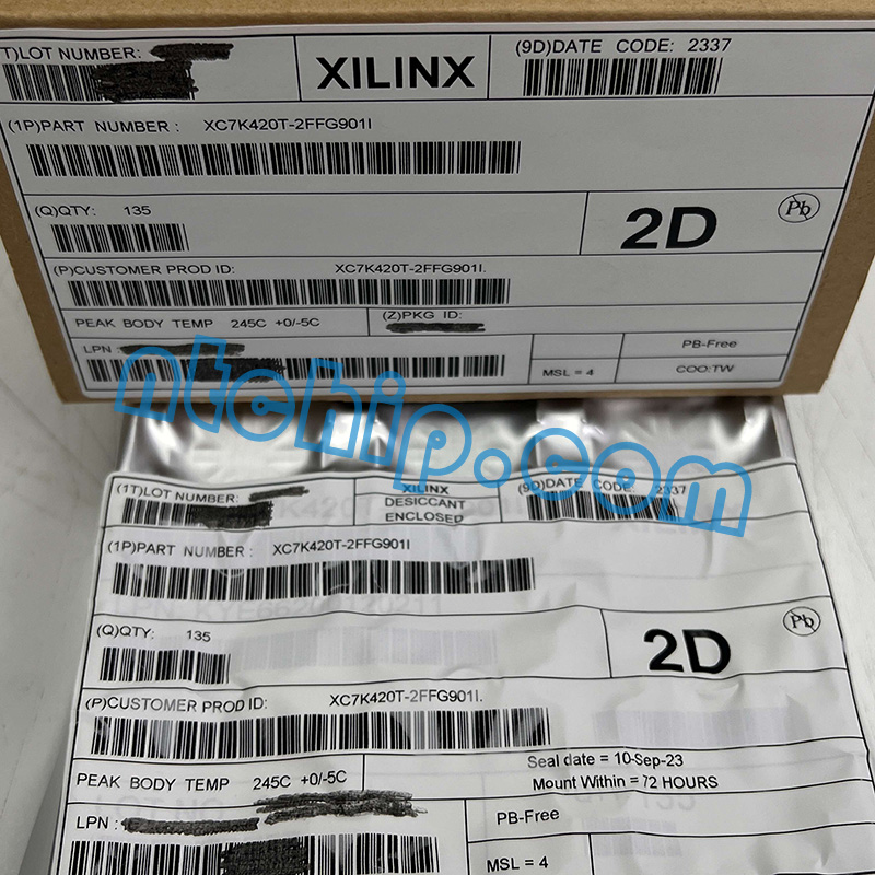 Xilinx XC7K420T-2FFG901I Package Original Label Xilinx XC7K420T-2FFG901I Package Original Label