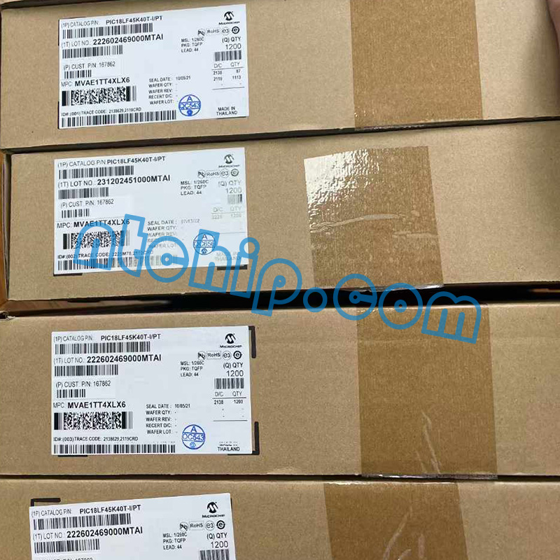 Microchip Technology PIC18LF45K40T-I/PT Package Box's Genuine Label