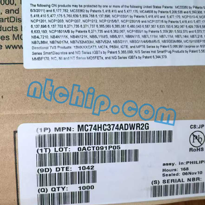 ON Semiconductor MC74HC374ADWR2G original package label