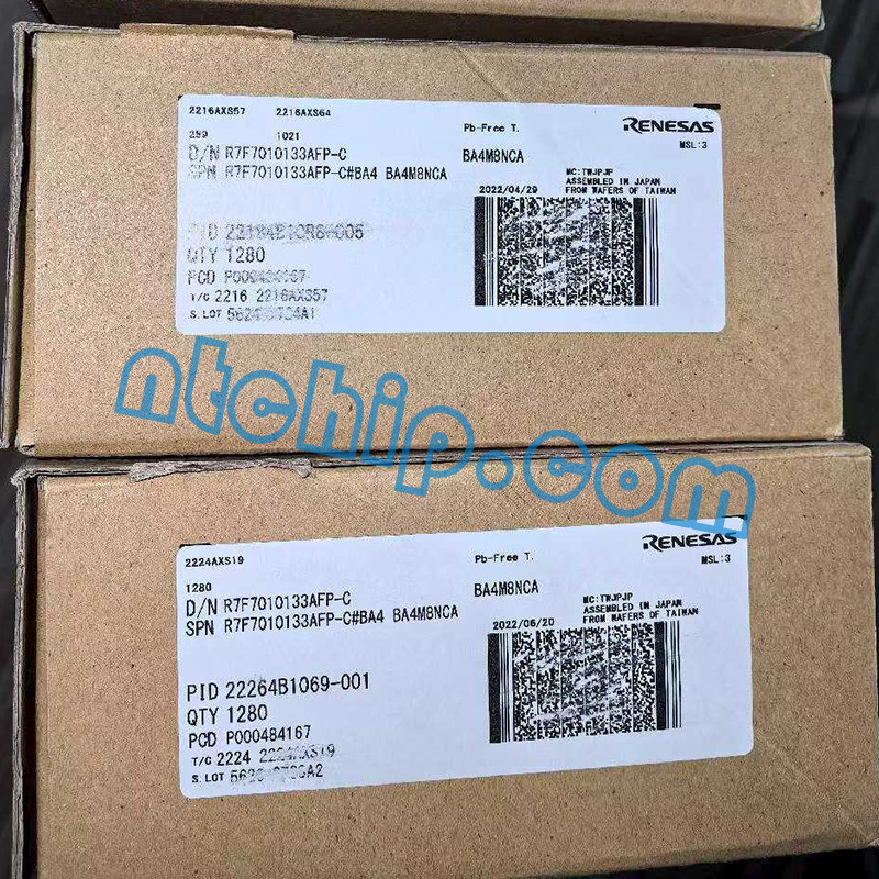 Renesas Electronics Corporation R7F7010133AFP-C#BA4 original package label