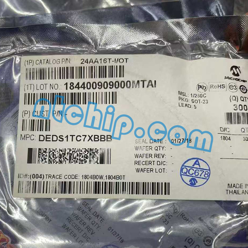 Microchip Technology 24AA16T-I/OT Package Original Label Microchip Technology 24AA16T-I/OT Package Original Label
