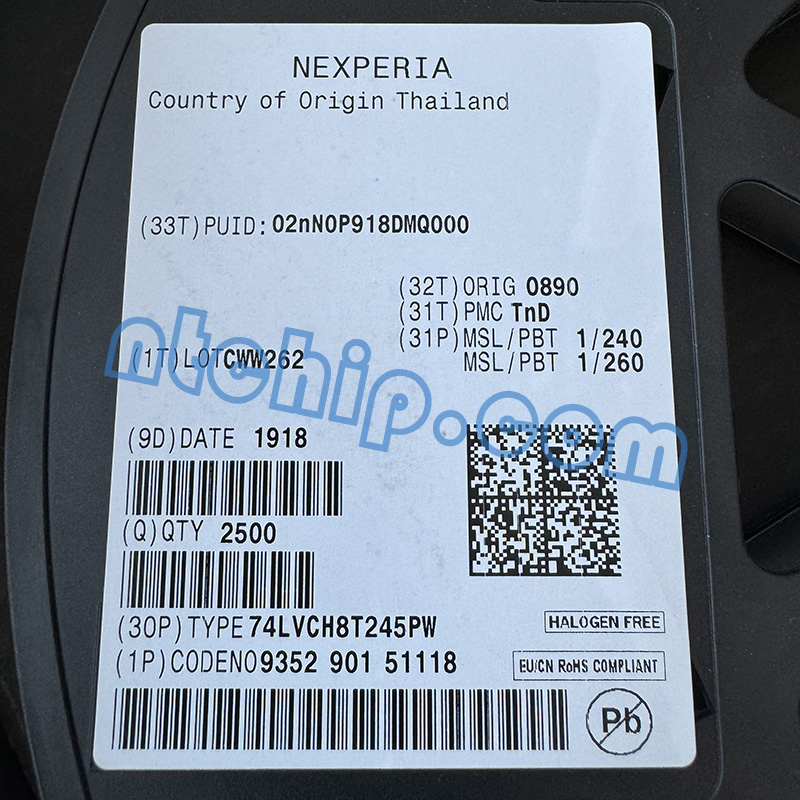Nexperia USA Inc. 74LVCH8T245PW,118 reel label Nexperia USA Inc. 74LVCH8T245PW,118 reel label