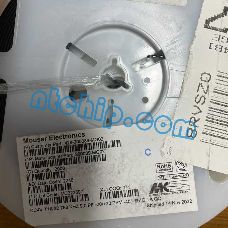 Micro Crystal AG CC4V-T1A 32.768KHZ +-20PPM 9PF Original Reel Label Micro Crystal AG CC4V-T1A 32.768KHZ +-20PPM 9PF Original Reel Label