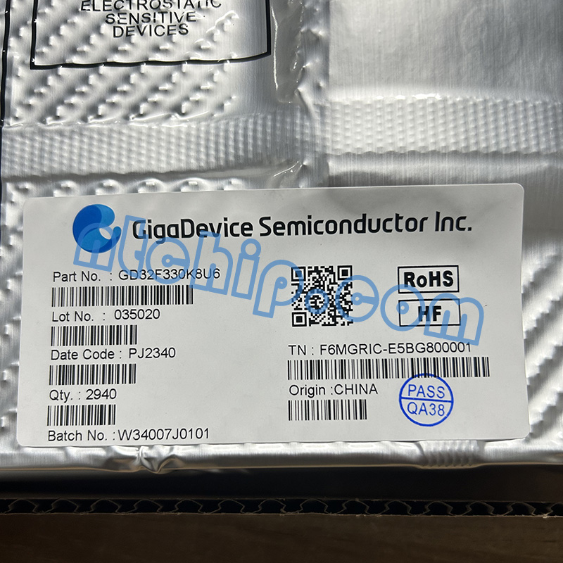 GigaDevice GD32F330K8U6 Package Original Label GigaDevice GD32F330K8U6 Package Original Label