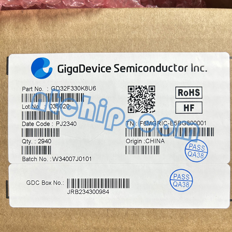 GigaDevice GD32F330K8U6 box label GigaDevice GD32F330K8U6 box label