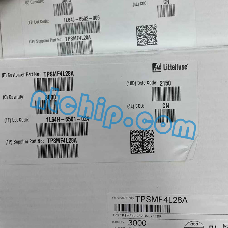 Littelfuse Inc. TPSMF4L28A package label Littelfuse Inc. TPSMF4L28A package label