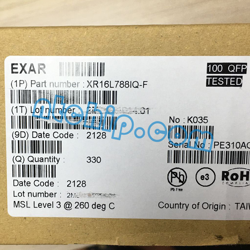 Exar Corporation XR16L788IQ-F Original Package Label Exar Corporation XR16L788IQ-F Original Package Label
