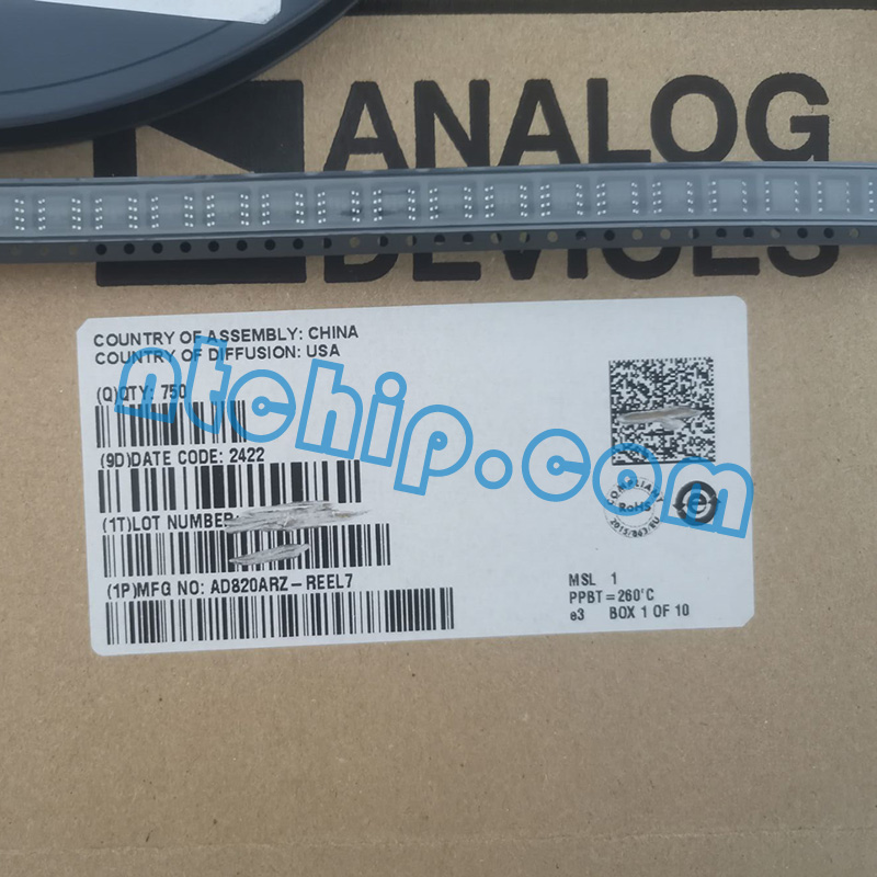 Analog Devices Inc. AD820ARZ-REEL7 package label Analog Devices Inc. AD820ARZ-REEL7 package label