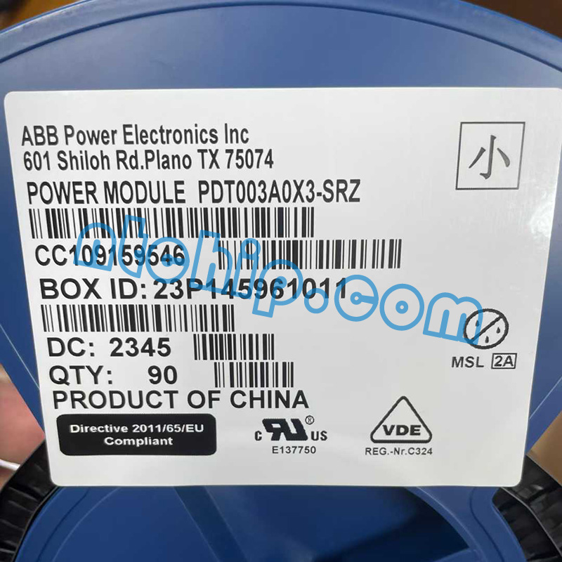 GE Critical Power PDT003A0X3-SRZ reel label GE Critical Power PDT003A0X3-SRZ reel label