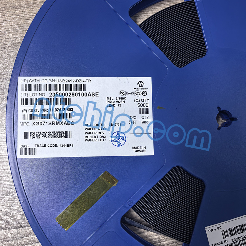 Microchip Technology USB2412-DZK-TR original reel label