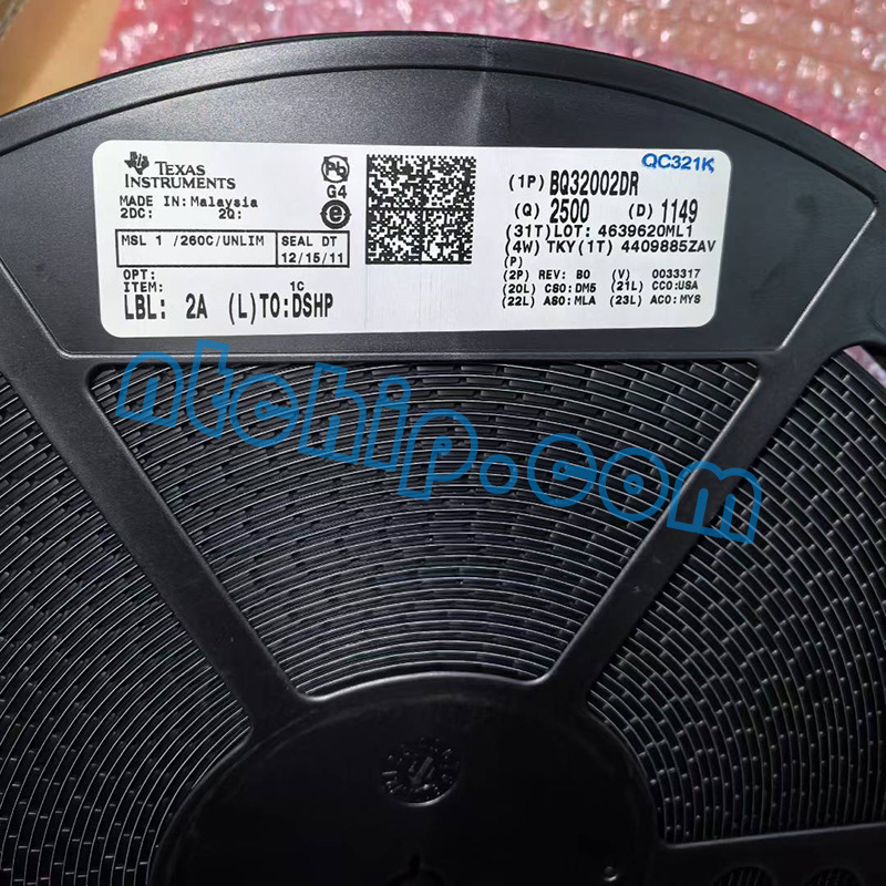 Texas Instruments BQ32002DR original reel label