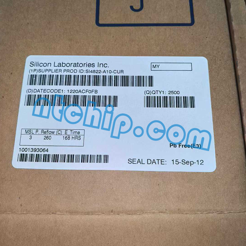 Silicon Labs SI4822-A10-CUR original package label