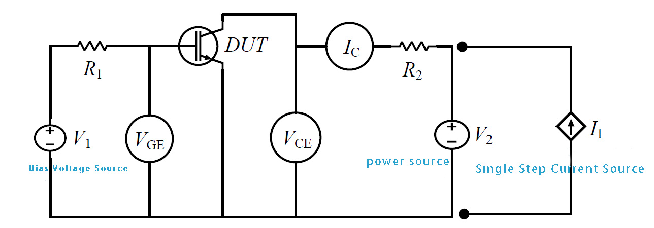 Figure 1: Saturation voltage test circuit diagram