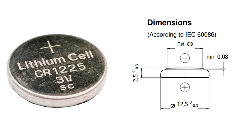 CR1225 Dimensions CR1225 Dimensions