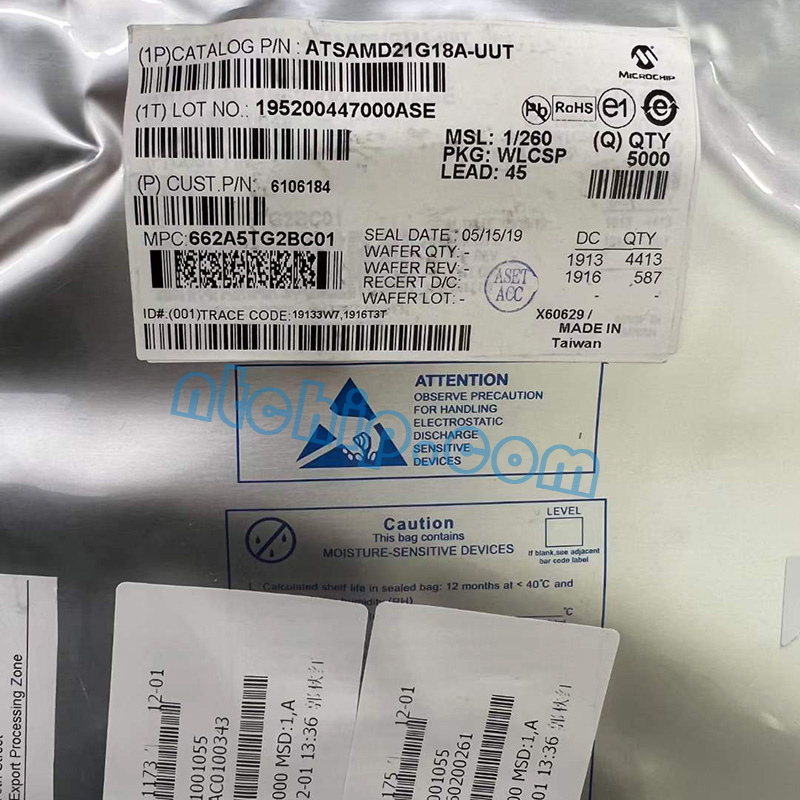 ATSAMD21G18A-UUT Packaging and Labeling